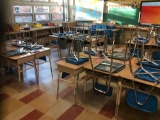 23 student desks and chairs