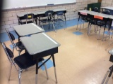 11 desks and chairs