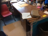 2 Tables, 3 Chairs, Teachers desk, file, bookshelf