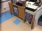 Teachers Desk, 2 files, round Table, 4 chairs, Bookcase, (contents not included)