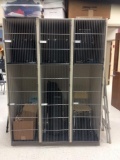 Two groups of lockable wire front storage cabinet. Contents not included
