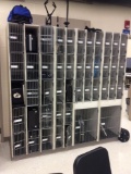 Four sections of wire front lockable storage cabinets. Contents not included
