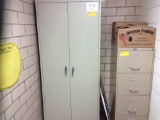 Metal Cabinet, file, 2 wood shelves, bookshelf  (contents not included)
