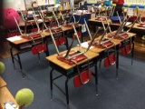 26 student desks and chairs  (contents not included)