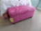 Pink upholstered bench