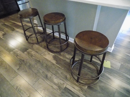 (3) metal based stools