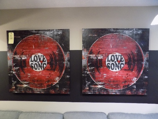 Pair of love song canvas prints