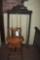 Antique Wooden Cue Stick Holder & Wooden High Chair