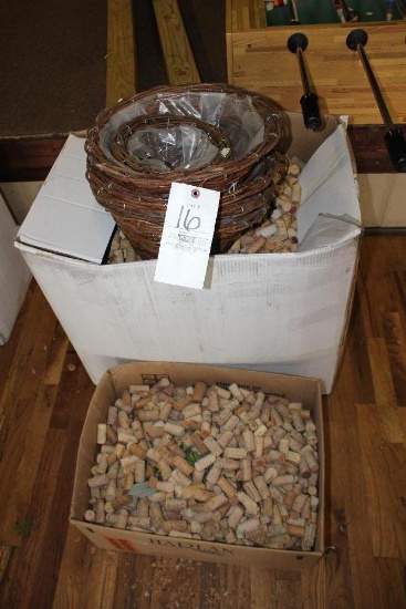 (2) Boxes of Corks w/ (5) Baskets