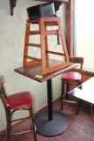 Bar Top Table w/ (2) Stools & High Chair