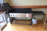 Two Tank Propane Portable grill on wheels