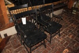 (4) Wooden Black Arm Chairs