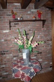 Table, Bottles & Floral Decor