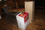Christmas Decor & Rolling Wire Cart
