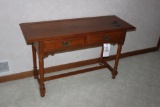 Broyhill oak two-drawer foyer/sofa table