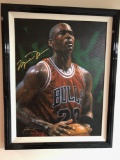 Signed Michael Jordan print