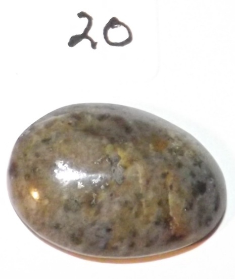 Excellent Blend Of Jade & Metal. Near Perfect Ratio Of All Cabochons Presented, 3 Grams, 1" x 5/8"