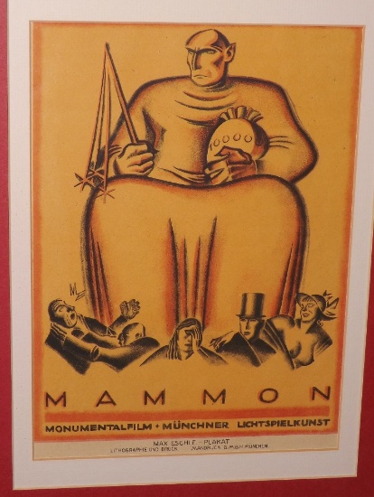 "Mammon" German Litho Poster. Marked Monumental Film, Munchner Lichtspielkunst, Max Eschle-Plakat