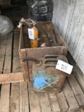 Wood Crate, Extinguishers, Gas Can