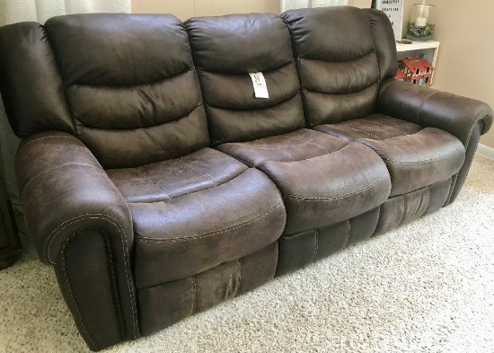 Levin Faux Leather Reclining Sofa