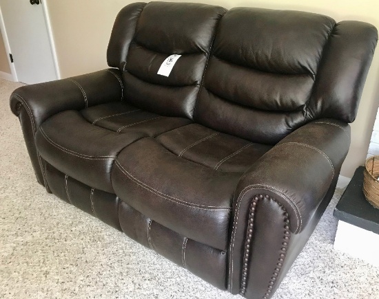 Levin Faux Leather Reclining Loveseat