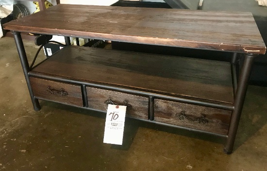 Wrought-Iron Coffee Table With 3 Drawers