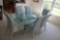 Glass-Top Dining Table W/ (6) Microfiber Chairs & Glass-Top Side Server