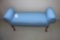 Blue Scroll Arm Bench