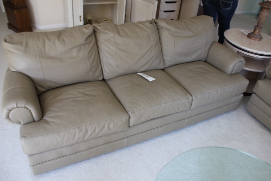 Arhaus Leather 3-Cushion Sofa