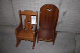 Wooden Kid's Chair & Rocker