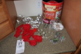 Assorted Cookie Cutters  & Coca-Cola Tin