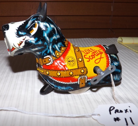 Marx Wee Scottie Wind Up Tin Dog, Excellent Condition, 5.25" Long