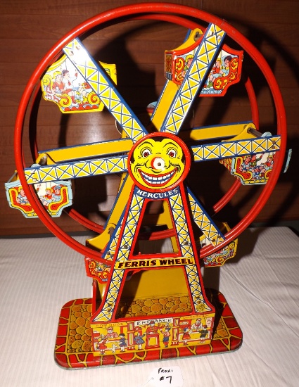 Chein Hercules Wind Up Tin Ferris Wheel, Excellent Condition