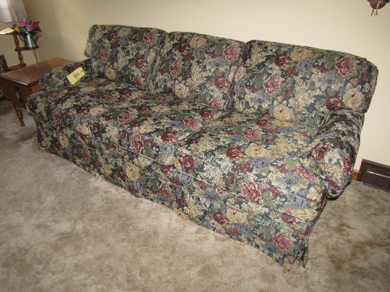 Clean 3 cushion floral sofa