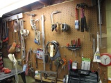 tools & hardware on peg board
