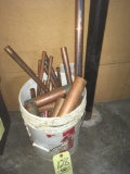 bucket of copper pipe and fittings