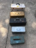 5 antique fishing tackle boxes