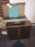 Speakers - few 45 records - new keyboard - VHS player