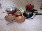 Red Copper pots & skillets - cast iron dutch oven and skillets