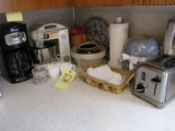Hamilton Beach mixer - coffee maker - cream & sugar - stone bowl - toaster - etc