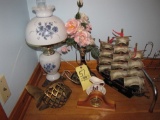 painted lamp - Korean war brass fish - Fragata Espanola ship - Vase