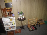 stand - decor items - pendulum balls - carved diner sceen