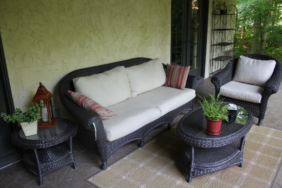 Restoration Hardware 6pc Patio Set w/ Outdoor Rug