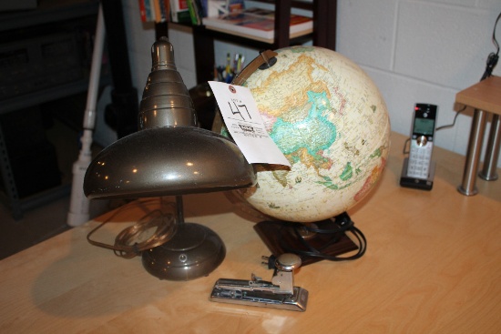 Lamp, Globe & Stapler