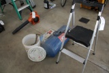 Step Ladder, Air Tank, Chain & Floor Jack