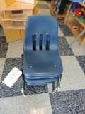 5 Blue Plastic Youth Chairs