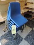 7 Blue Plastic Youth Chairs