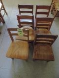 6 Wood Youth Chairs