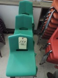 16 Green Plastic Youth Chairs