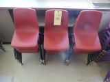 15 Red Plastic Youth Chairs